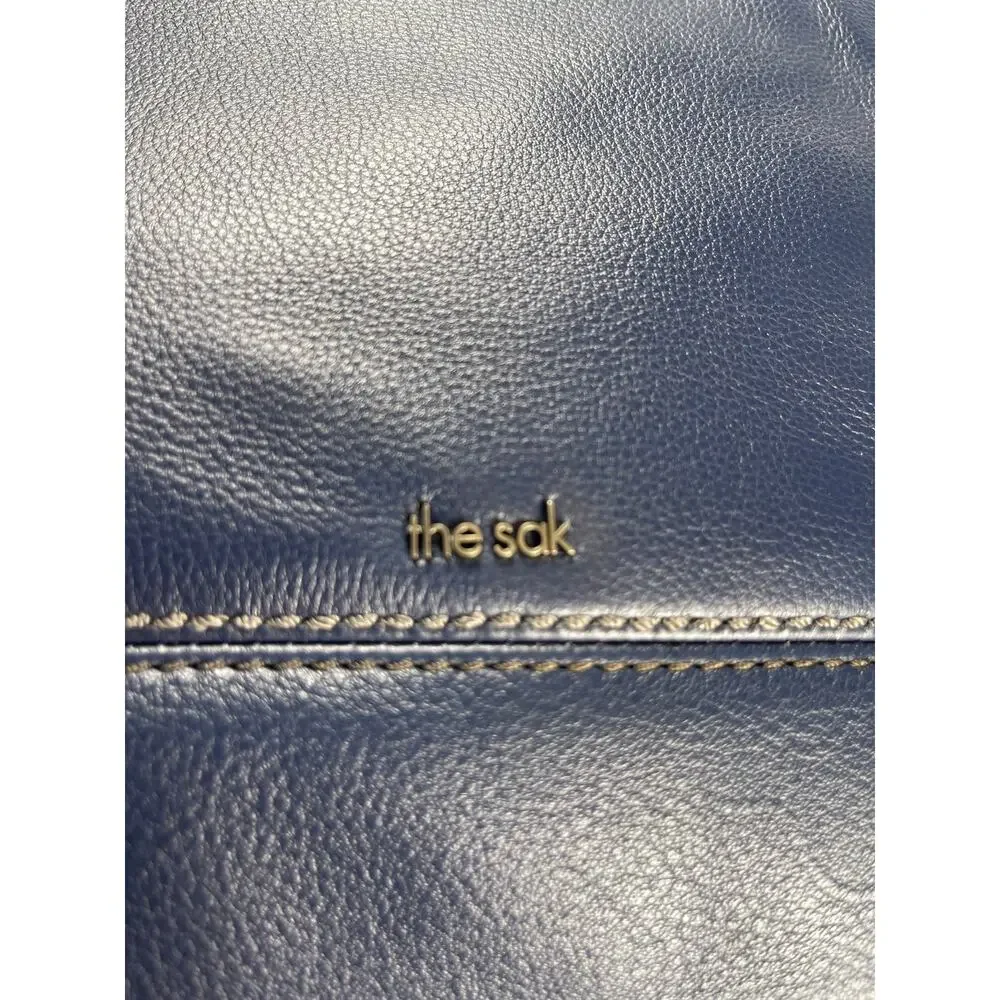 The Sak Sequoia Leather Hobo Bag Indigo/ Navy New Slouchy Pebbled Charm Boho